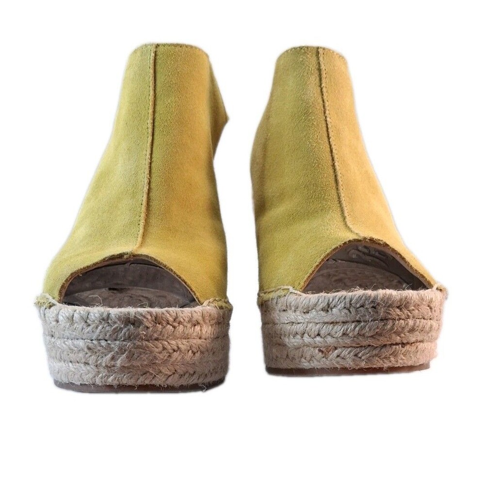 Kenneth Cole NY Olivia Yellow Suede Espadrille Wedge Sandals Ankle Strap Sz 6.5 - Picture 2 of 13